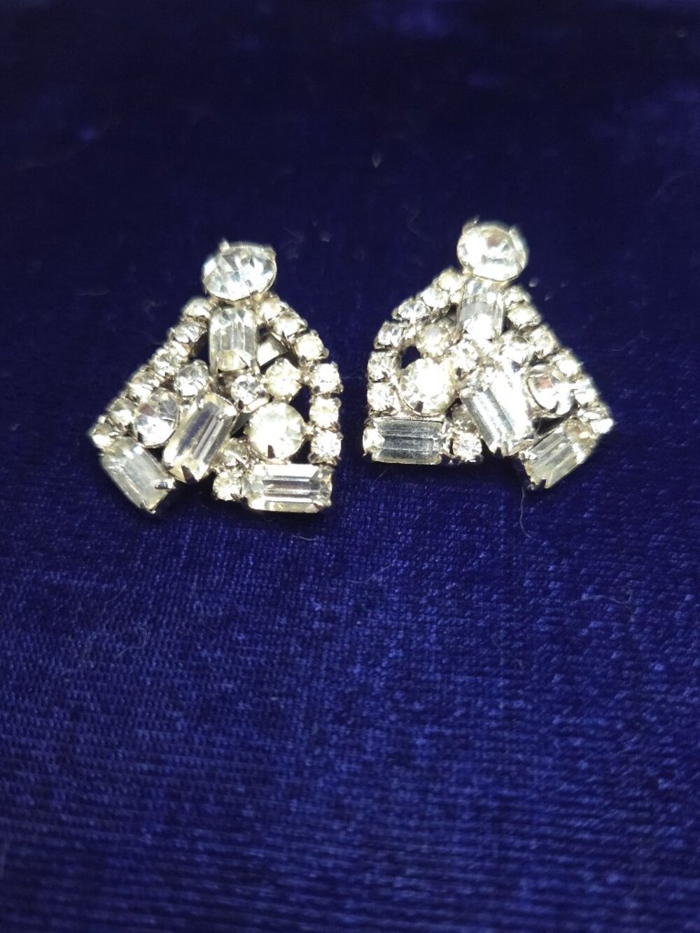 Vintage Rhinestone Clip Earrings